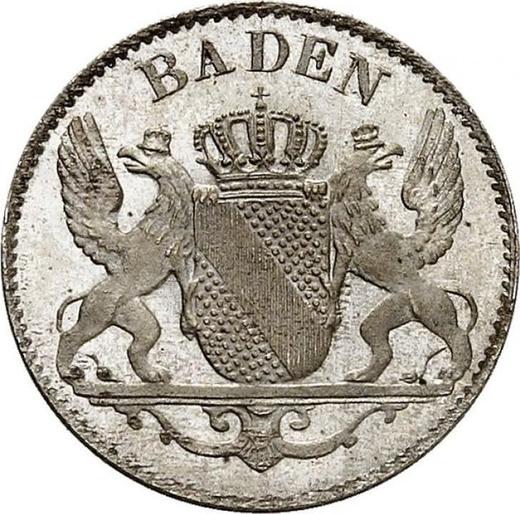 Awers monety - 3 krajcary 1856 - cena srebrnej monety - Badenia, Fryderyk I