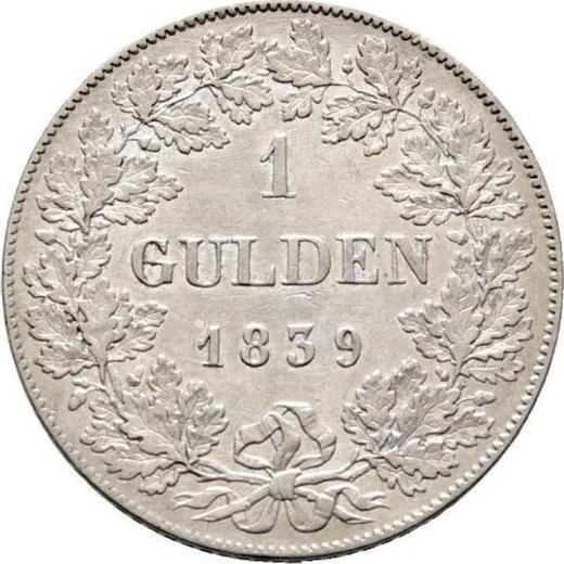 Reverso 1 florín 1839 - valor de la moneda de plata - Baviera, Luis I
