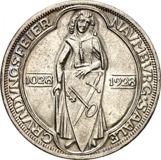 Реверс монеты - 3 рейхсмарки 1928 года A "Наумбург" - цена серебряной монеты - Германия, Bеймарская республика