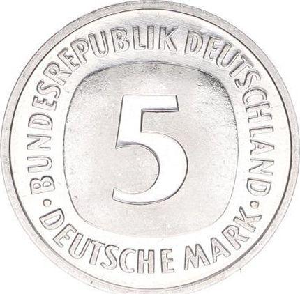 Obverse 5 Mark 1999 G -  Coin Value - Germany, FRG