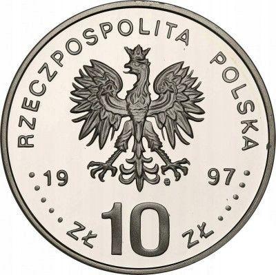 Аверс монеты - 10 злотых 1997 года MW NR "200 лет со дня рождения Павла Эдмунда Стшелецкого" - цена серебряной монеты - Польша, III Республика после деноминации