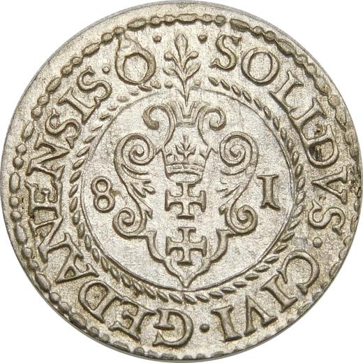 Anverso Szeląg 1581 "Gdańsk" - valor de la moneda de plata - Polonia, Esteban I Báthory