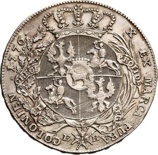 Reverso Tálero 1776 EB Inscripción "LITH" - valor de la moneda de plata - Polonia, Estanislao II Poniatowski