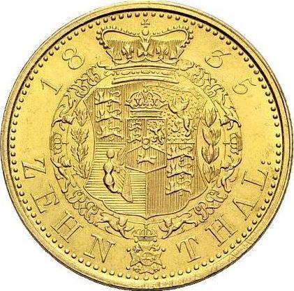 Reverso 10 táleros 1835 B - valor de la moneda de oro - Hannover, Guillermo IV