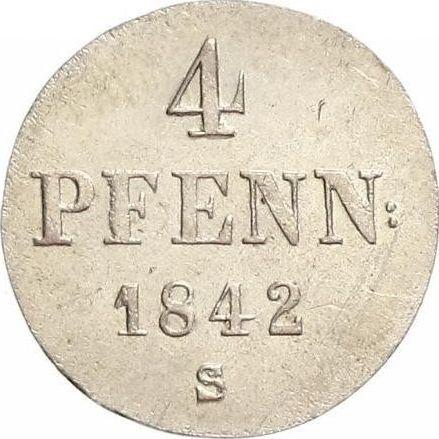 Rewers monety - 4 fenigi 1842 S - cena srebrnej monety - Hanower, Ernest August I