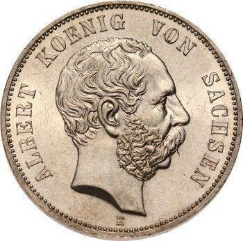 Аверс монеты - 5 марок 1902 года E "Саксония" - цена серебряной монеты - Германия, Германская Империя