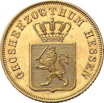 Аверс монеты - 6 крейцеров 1844 года Золото - цена золотой монеты - Гессен-Дармштадт, Людвиг II