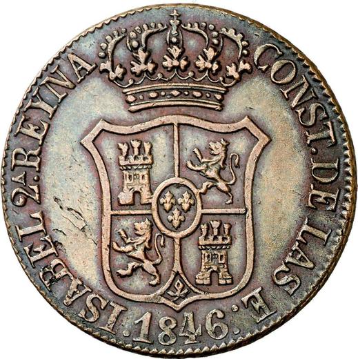Anverso 6 cuartos 1846 "Cataluña" - valor de la moneda  - España, Isabel II
