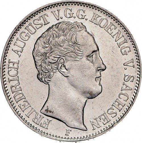 Obverse Thaler 1853 F "Mining" - Silver Coin Value - Saxony-Albertine, Frederick Augustus II