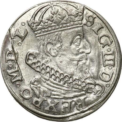 Аверс монеты - 1 грош 1627 года "Литва" - цена серебряной монеты - Польша, Сигизмунд III Ваза