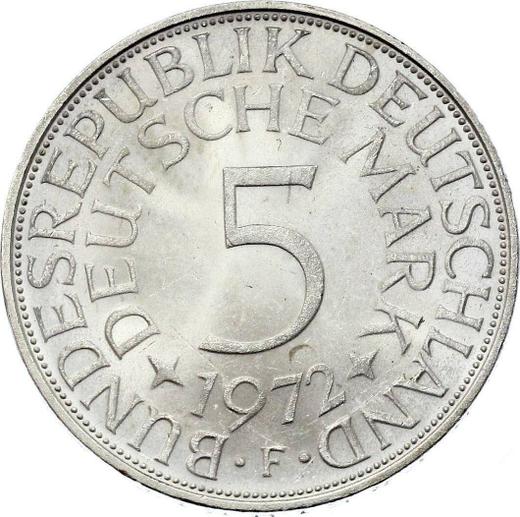Аверс монеты - 5 марок 1972 года F - цена серебряной монеты - Германия, ФРГ