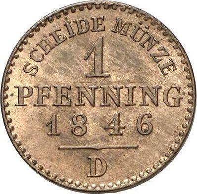 Reverso 1 Pfennig 1846 D - valor de la moneda  - Prusia, Federico Guillermo IV