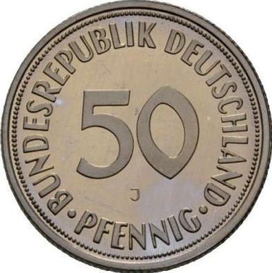 Аверс монеты - 50 пфеннигов 1950 года J - цена  монеты - Германия, ФРГ