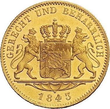 Rewers monety - Dukat 1843 - cena złotej monety - Bawaria, Ludwik I