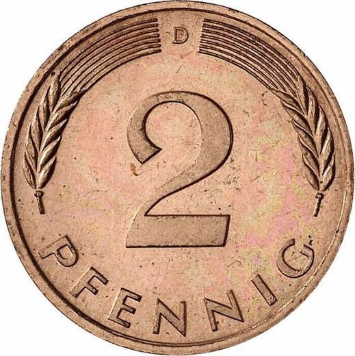 Аверс монеты - 2 пфеннига 1988 года D - цена  монеты - Германия, ФРГ