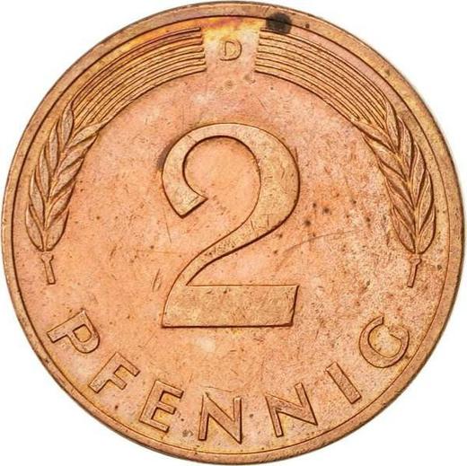 Аверс монеты - 2 пфеннига 1992 года D - цена  монеты - Германия, ФРГ