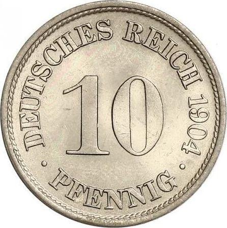 Anverso 10 Pfennige 1904 F "Tipo 1890-1916" - valor de la moneda  - Alemania, Imperio alemán