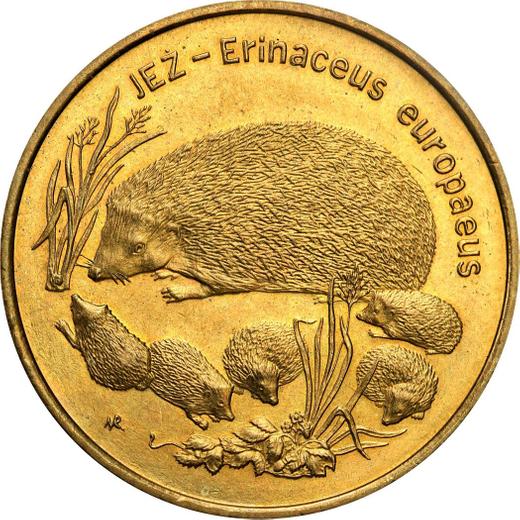 Реверс монеты - 2 злотых 1996 года MW NR "Ёж" - цена  монеты - Польша, III Республика после деноминации