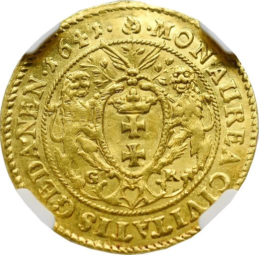 Reverso Ducado 1641 GR "Gdańsk" - valor de la moneda de oro - Polonia, Vladislao IV