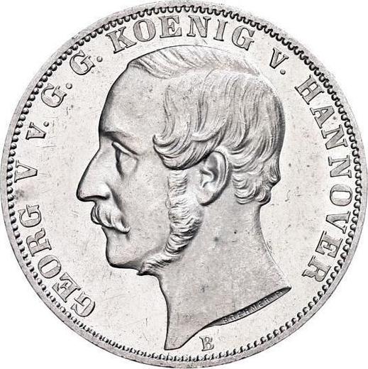 Аверс монеты - Талер 1864 года B - цена серебряной монеты - Ганновер, Георг V