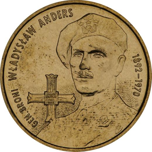 Реверс монеты - 2 злотых 2002 года MW AN "Генерал Владислав Андерс" - цена  монеты - Польша, III Республика после деноминации
