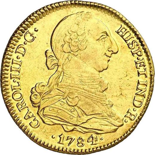 Obverse 4 Escudos 1784 S V - Spain, Charles III
