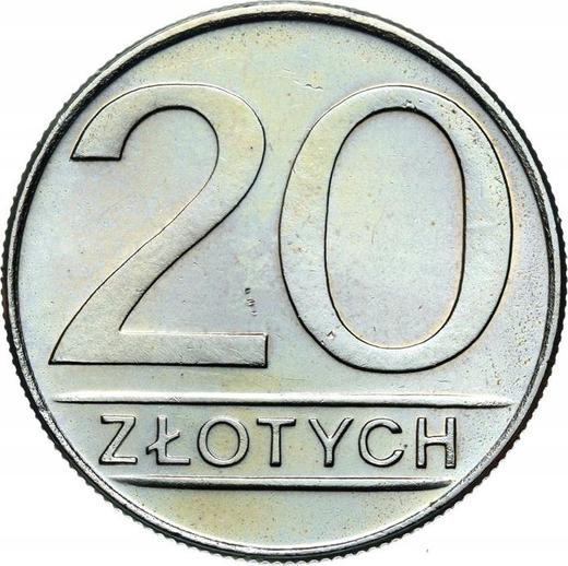 Реверс монеты - 20 злотых 1987 года MW - цена  монеты - Польша, Народная Республика