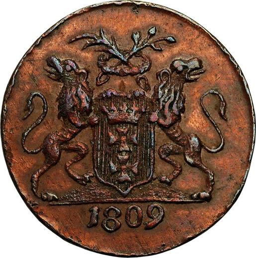 Аверс монеты - 1 грош 1809 года M "Данциг" Медь - цена  монеты - Польша, Вольный город Данциг