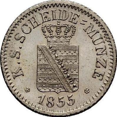 Аверс монеты - 1 новый грош 1855 года F - цена серебряной монеты - Саксония-Альбертина, Иоганн