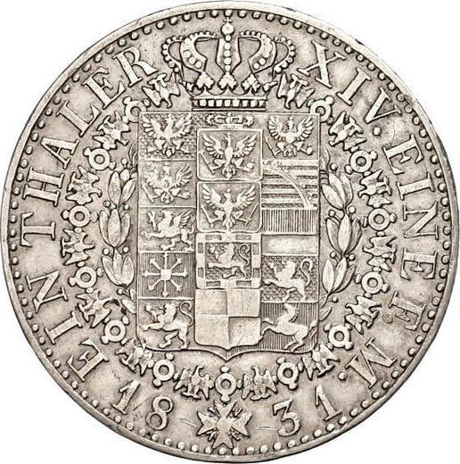 Rewers monety - Talar 1831 D - cena srebrnej monety - Prusy, Fryderyk Wilhelm III