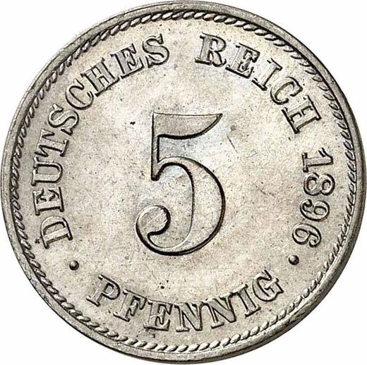 Anverso 5 Pfennige 1896 E "Tipo 1890-1915" - valor de la moneda  - Alemania, Imperio alemán