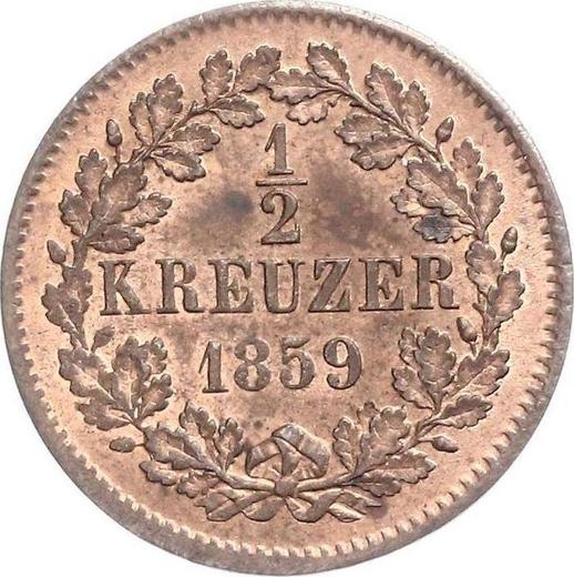 Rewers monety - 1/2 krajcara 1859 - cena  monety - Badenia, Fryderyk I