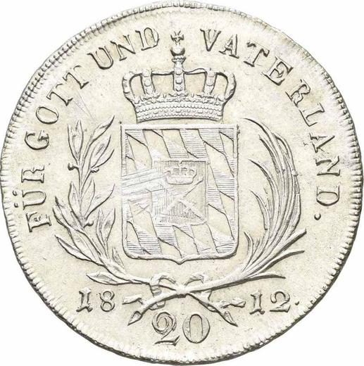 Rewers monety - 20 krajcarow 1812 - cena srebrnej monety - Bawaria, Maksymilian I