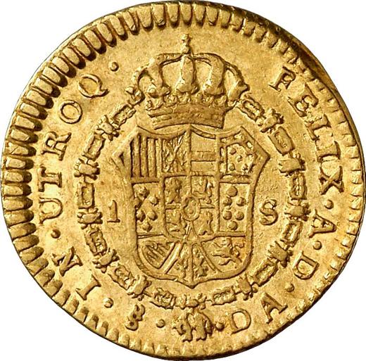 Реверс монеты - 1 эскудо 1784 года So DA - цена золотой монеты - Чили, Карл III