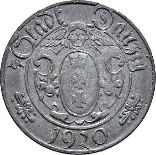 Awers monety - 10 fenigów 1920 "Duża "10"" - cena  monety - Polska, Wolne Miasto Gdańsk