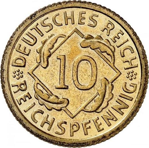 Аверс монеты - 10 рейхспфеннигов 1933 года G - цена  монеты - Германия, Bеймарская республика