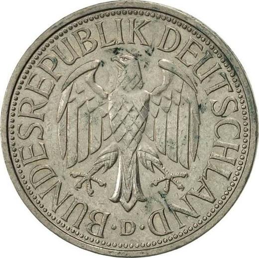 Rewers monety - 1 marka 1977 D - cena  monety - Niemcy, RFN