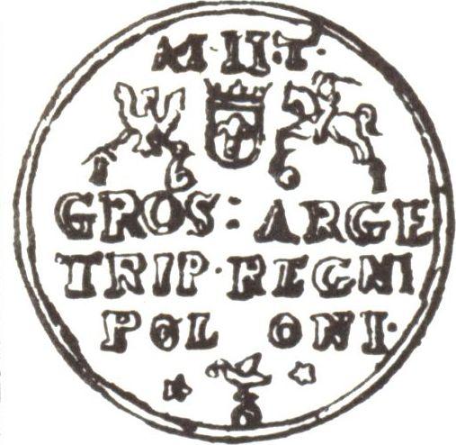 Reverse 3 Groszy (Trojak) 1661 AT - Silver Coin Value - Poland, John II Casimir