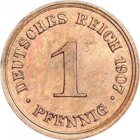 Аверс монеты - 1 пфенниг 1907 года D "Тип 1890-1916" - цена  монеты - Германия, Германская Империя