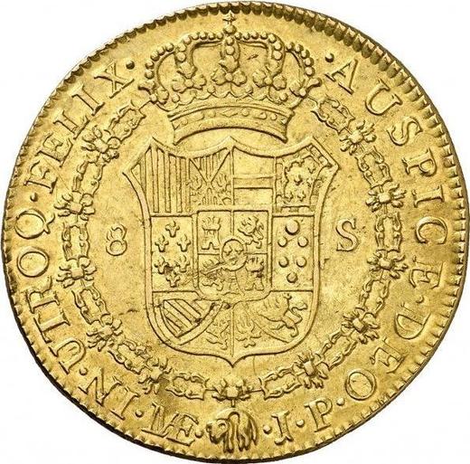 Revers 8 Escudos 1815 JP - Goldmünze Wert - Peru, Ferdinand VII