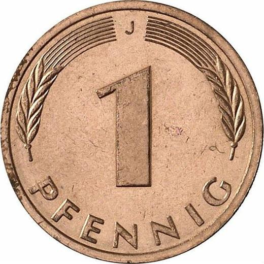 Anverso 1 Pfennig 1980 J - valor de la moneda  - Alemania, RFA