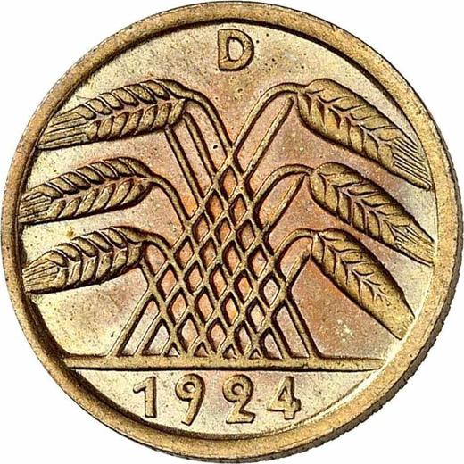 Реверс монеты - 5 рейхспфеннигов 1924 года D - цена  монеты - Германия, Bеймарская республика