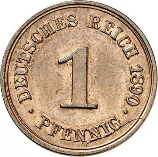 Аверс монеты - 1 пфенниг 1890 года A "Тип 1890-1916" - цена  монеты - Германия, Германская Империя