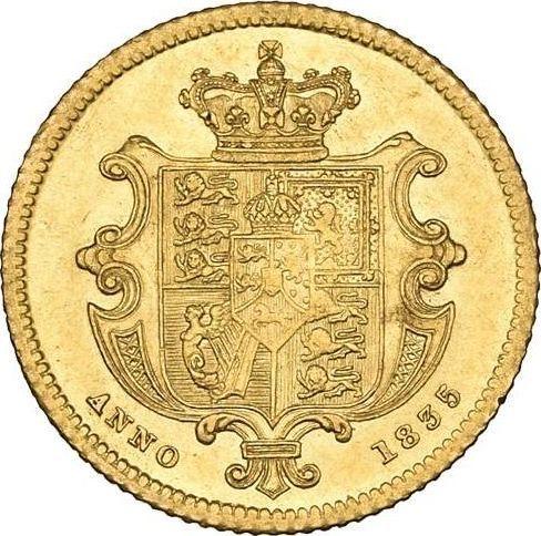 Реверс монеты - 1/2 соверена 1835 года "Большой тип (19 мм)" - цена золотой монеты - Великобритания, Вильгельм IV