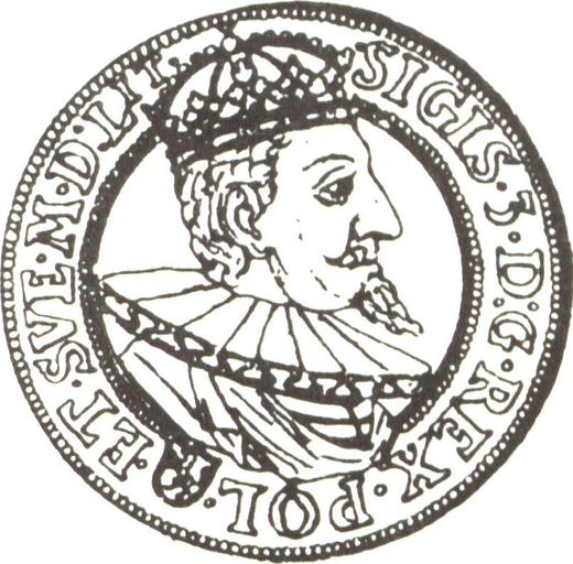 Awers monety - 5 dukatów 1598 - cena złotej monety - Polska, Zygmunt III