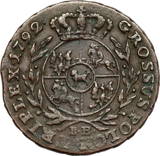 Reverso Trojak (3 groszy) 1792 EB - valor de la moneda  - Polonia, Estanislao II Poniatowski