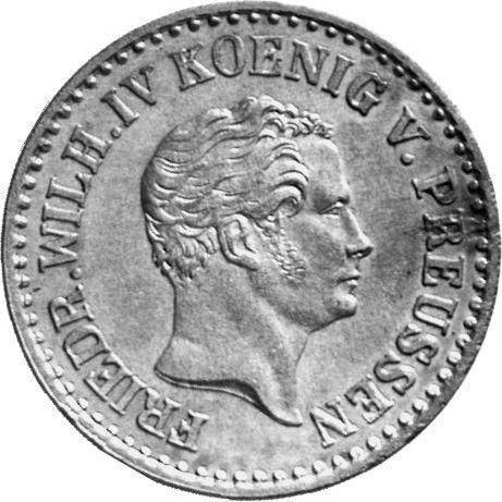 Аверс монеты - 1 серебряный грош 1843 года D - цена серебряной монеты - Пруссия, Фридрих Вильгельм IV