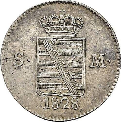 Awers monety - 6 krajcarów 1828 - cena srebrnej monety - Saksonia-Meiningen, Bernard II