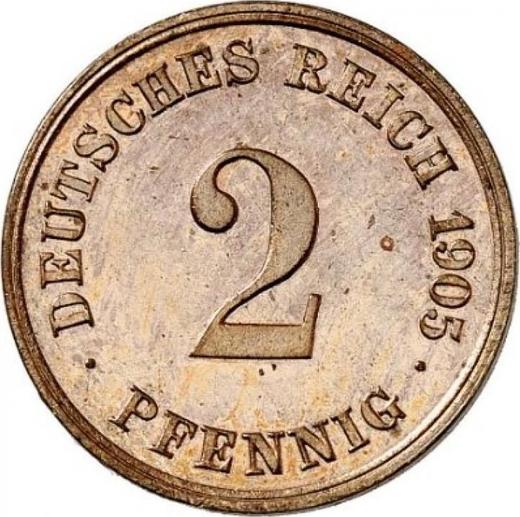 Anverso 2 Pfennige 1905 E "Tipo 1904-1916" - valor de la moneda  - Alemania, Imperio alemán