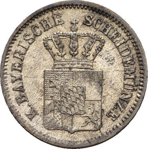 Аверс монеты - 1 крейцер 1860 года - цена серебряной монеты - Бавария, Максимилиан II